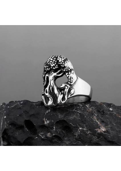 TS001562 Sol (Toprak) - Viking Hayat Ağacı Tılsım Titanyum Ölçü:12 Paslanmaz Çelik H.ürün Unisex Yüzük fiyatları