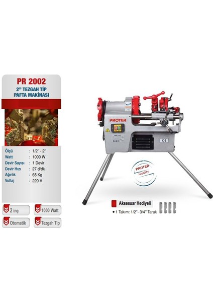 Tezgah Tip Pafta Makinası Pr 2002 2"