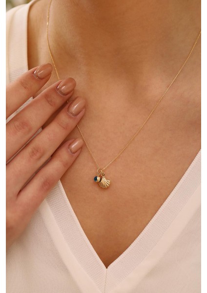 14 Ayar Altın Istiridye Göz Forze Zincir Kolye fiyatları