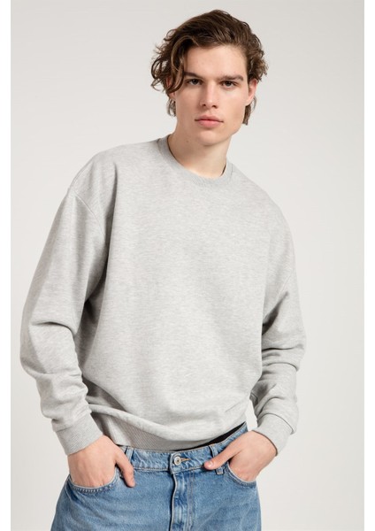 Jahr Marc Oversize Asit Yıkamalı Gri Erkek Sweatshirt