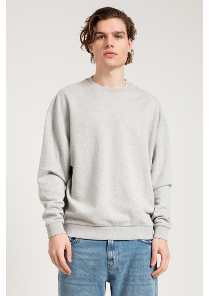 Jahr Marc Oversize Asit Yıkamalı Gri Erkek Sweatshirt