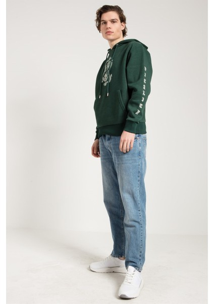 Dragon Baskılı Yeşil Oversize Erkek Sweatshirt fırsatları