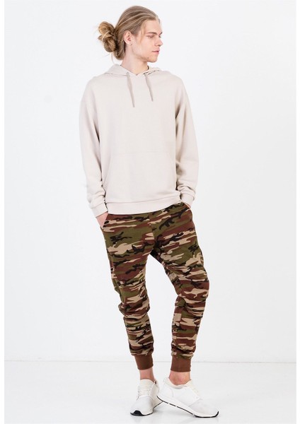 Krem Rengi Büyük Beden Erkek Kapüşonlu Sweatshirt fırsatları