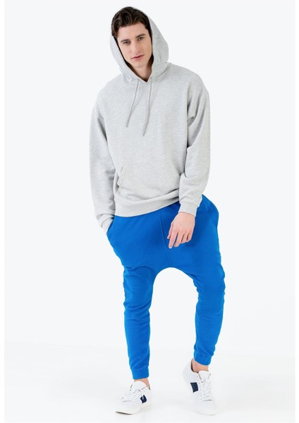 Önü Cepli Kapüşonlu Gri Büyük Beden Erkek Sweatshirt modelleri