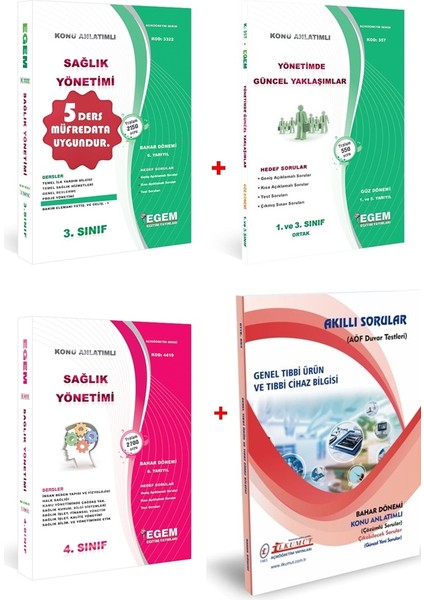 AÖF Sağlık Yönetimi 3 ve 4. Sınıf 6 ve 8 Dönem (Bahar) Konu Anlatımlı Soru Bankası