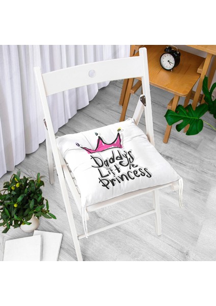 Pembe Taç Desenli Dijital Baskılı Pofidik Sandalye Minderi fiyatları