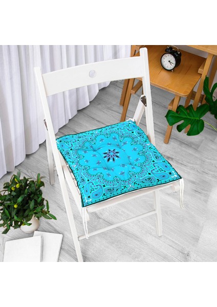 Cam Göbeği Zeminli Etnik Motifler Dijital Baskılı Modern Pofidik Sandalye Minderi fiyatları