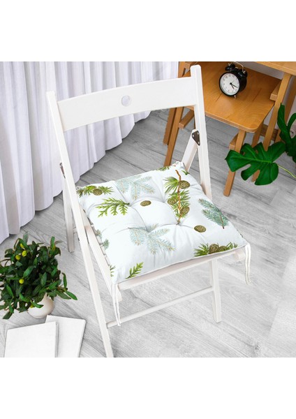 Çam Dalı Motifli Dijital Baskılı Pofidik Sandalye Minderi fiyatları