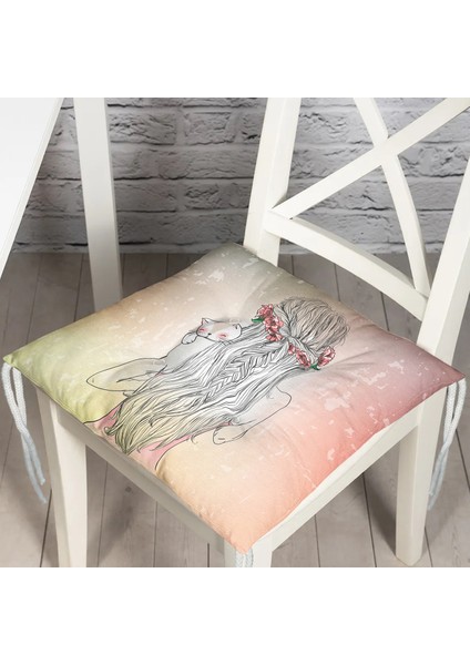 Pofidik Kare Sandalye Minderi 40x40cm Düğmeli