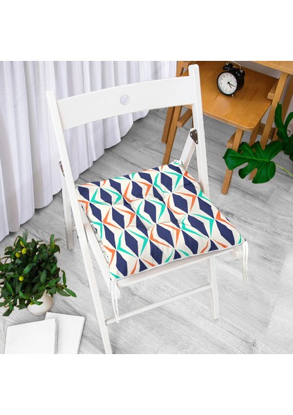 Renkli Geometrik Desenli Dijital Baskılı Modern Pofidik Sandalye Minderi fiyatları