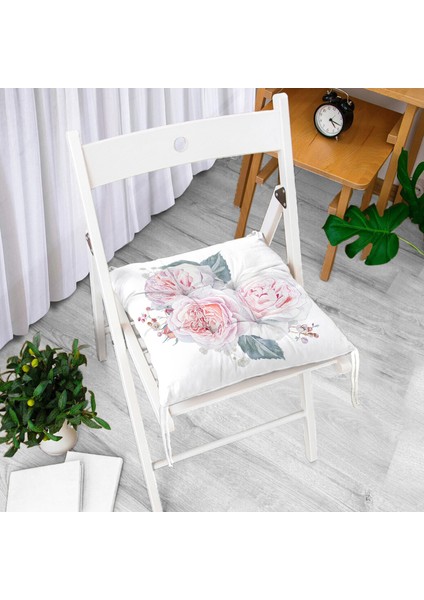 Soluk Çiçek Motifli Modern Baskılı Pofidik Sandalye Minderi fiyatları
