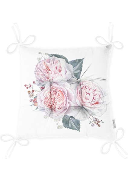 Soluk Çiçek Motifli Modern Baskılı Pofidik Sandalye Minderi modelleri