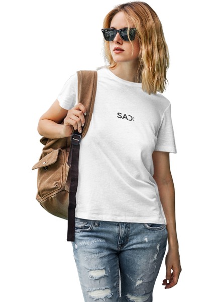 Sad Baskılı Kadın T-Shirt