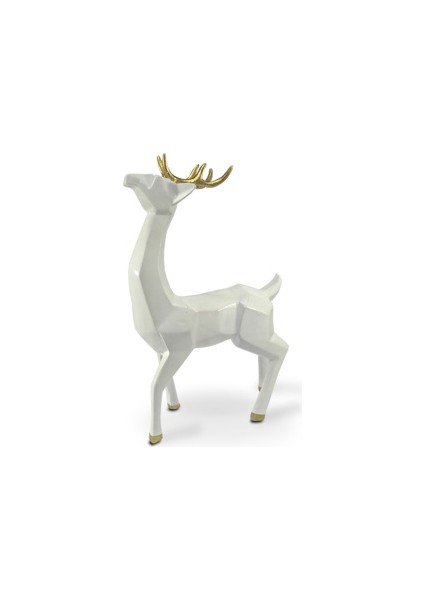 Dekoratif Polyester Kübik Geyik Biblo (29X17CM)