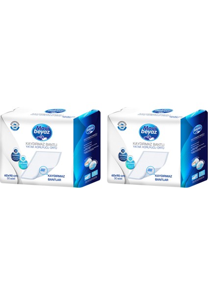 Kaydırmaz Bantlı Katak Koruyucu 60X90 cm 30'lu 2 Paket