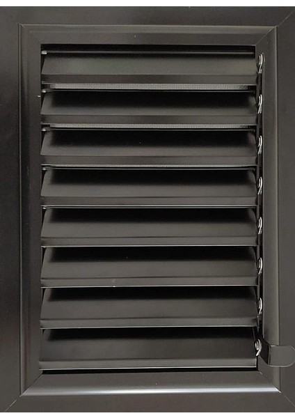 25X80 Aspiratörlü - Fanlı Alüminyum Hareketli Yüzeysel Mat Siyah Banyo Wc Menfezi