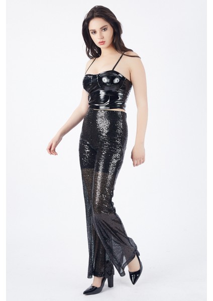 Astarlı Gizli Fermuarlı Zara Payet Pantolon | PNT32488