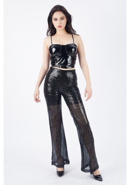 Astarlı Gizli Fermuarlı Zara Payet Pantolon | PNT32488 fiyatları