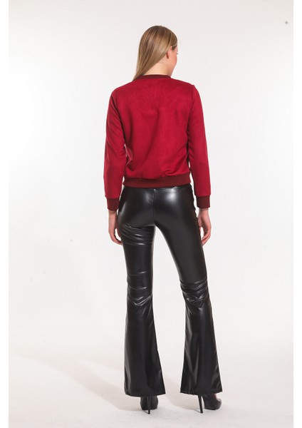 Kemerli Ispanyol Paça Şardonlu Deri Pantolon PNT33313 indirimleri