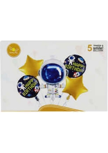 Astronot Folyo Balon 5'li Set