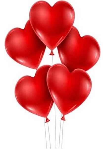 Kırmızı Kalp Latex Balon 10 Adet
