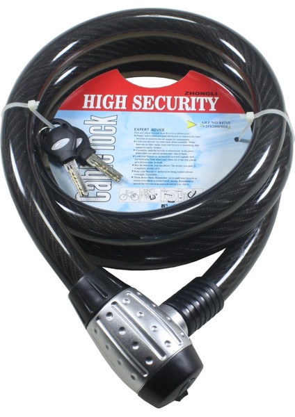 25MM x 150CM Anahtarlı Halat Kilit