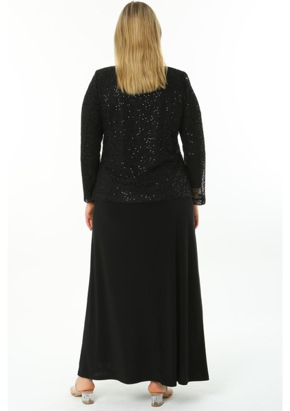 Büyük Beden 3701 Siyah Ceket+Elbise Takım indirimleri