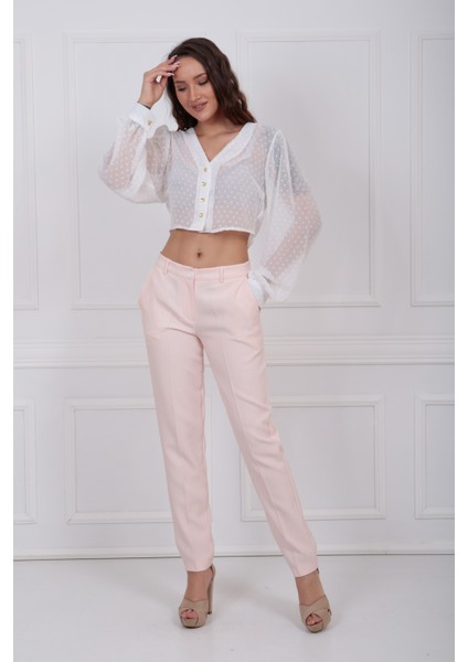 Yanlar Cepli Fermuarlı Pitikare Pantolon PNT-31950 Somon fiyatları