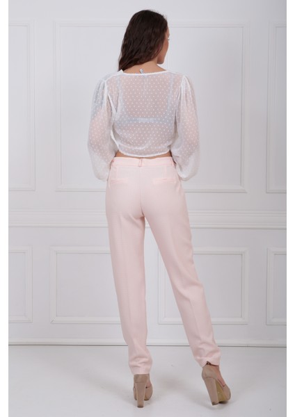 Yanlar Cepli Fermuarlı Pitikare Pantolon PNT-31950 Somon indirimleri
