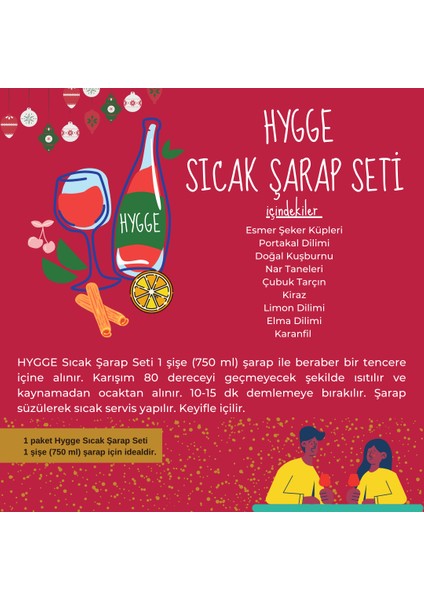 Hygge Foods Evde Süper Yılbaşı - Sıcak Şarap Seti & Zencefilli  Gingerbread Ince Kurabiye Mix - Beyaz Şeker Içermez - Limited Edition