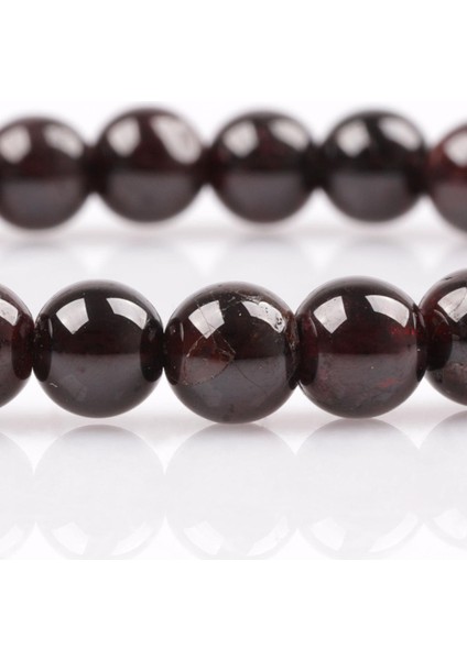 Garnet - Lal Doğal Taş Bileklik 6 mm Küre Kesim