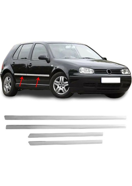 A&G Tuning Volkswagen Golf 4 Krom Kapı Çıtası Tk 1998-2005 Paslanmaz Çelik