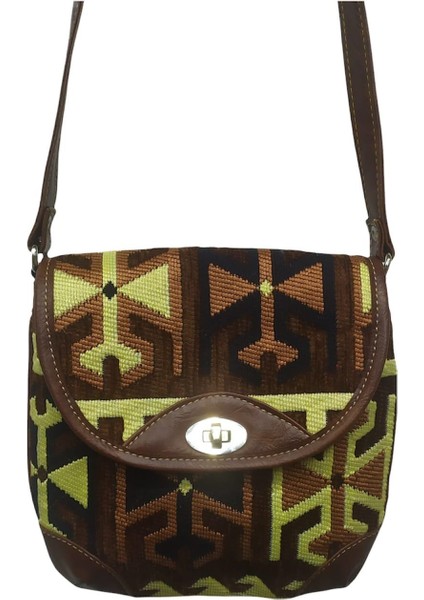 Otantik Kilim Desenli Postacı Çantası