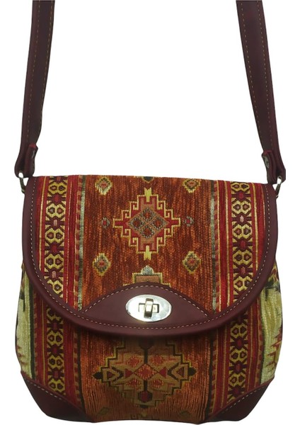 Otantik Kilim Desenli Postacı Çantası