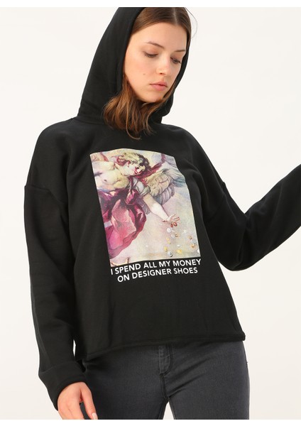 Baskı Desen Renkli Kadın Sweatshirt