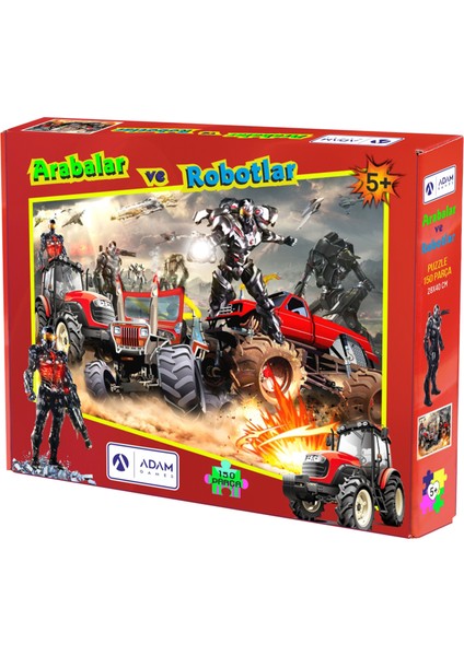 Arabalar ve Robotlar 150 Parça Puzzle Yapboz