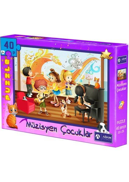 Müzisyen Çocuklar 40 Parça Puzzle Yapboz