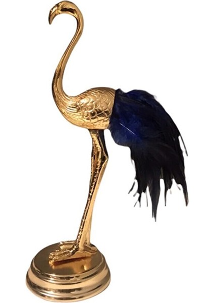 Metal Lacivert Tüylü Gold Flamingo fiyatları