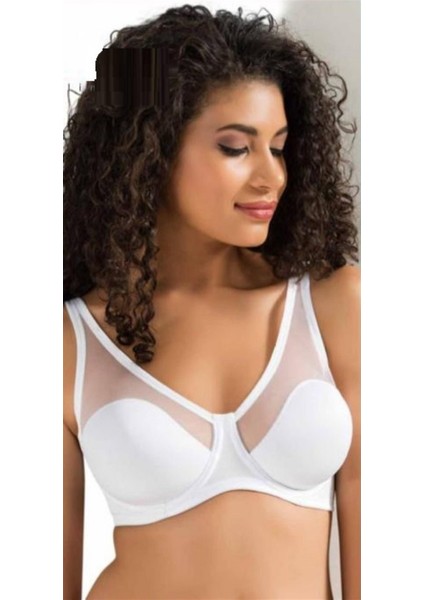 9200 C Tül Kapli Soft C Cup Sütyen 100 Beyaz