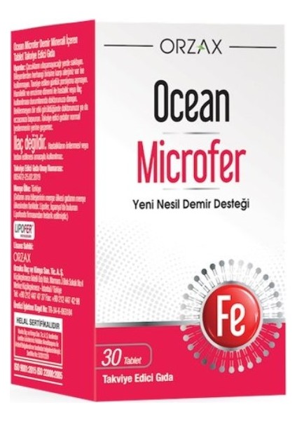 Ocean Microfer Takviye Edici Gıda 30 Tablet