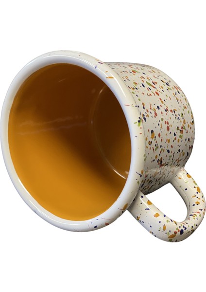 Sıçratma Desenli Emaye Kupa 350ML (Çorba Kupası)