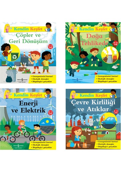 Iş Kültür Kendin Keşfet Serisi 4 Kitap Set (Çöpler ve Geri Dönüşüm, Doğa Tehlikede, Enerji ve Elektrik, Çevre Kirliliği ve Atıklar)