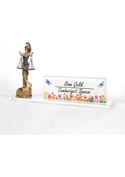 Avukat Isimliği 3D Modern Görünümlü Sanat Şeffaf Masa Isimliği