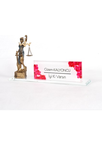 Avukat Isimliği 3D Modern Görünümlü Sanat Şeffaf Masa Isimliği