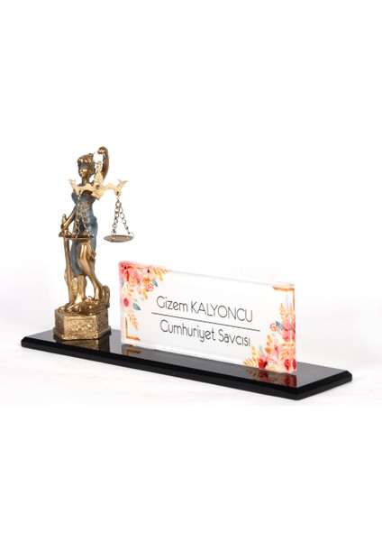 Mesleki 3D Modern Ofis Masa Isimlik Themis Biblolu