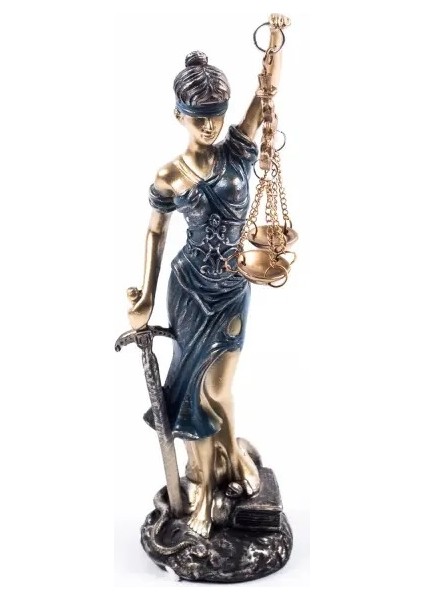 20CM 2 Renk Işlemeli Adalet Heykeli Themis Biblosu
