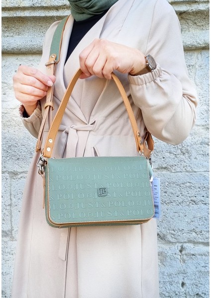 Kadın Yeşil 6 Bölmeli Çapraz ve Omuz Çantası Iki Askılı Just Polo 2174 fırsatları