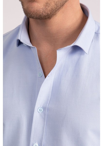 Modern Slim Fit Dar Kesim Armürlü Erkek Gömlek modelleri