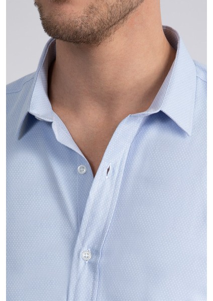 Modern Slim Fit Dar Kesim Armürlü Erkek Gömlek modelleri