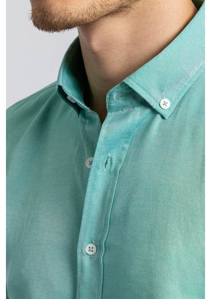 Slim Fit Dar Kesim Oxford Spor Erkek Gömlek modelleri